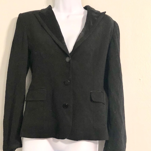 Elie Tahari Black Stretch Tuxedo Detail Blazer - Picture 2 of 7